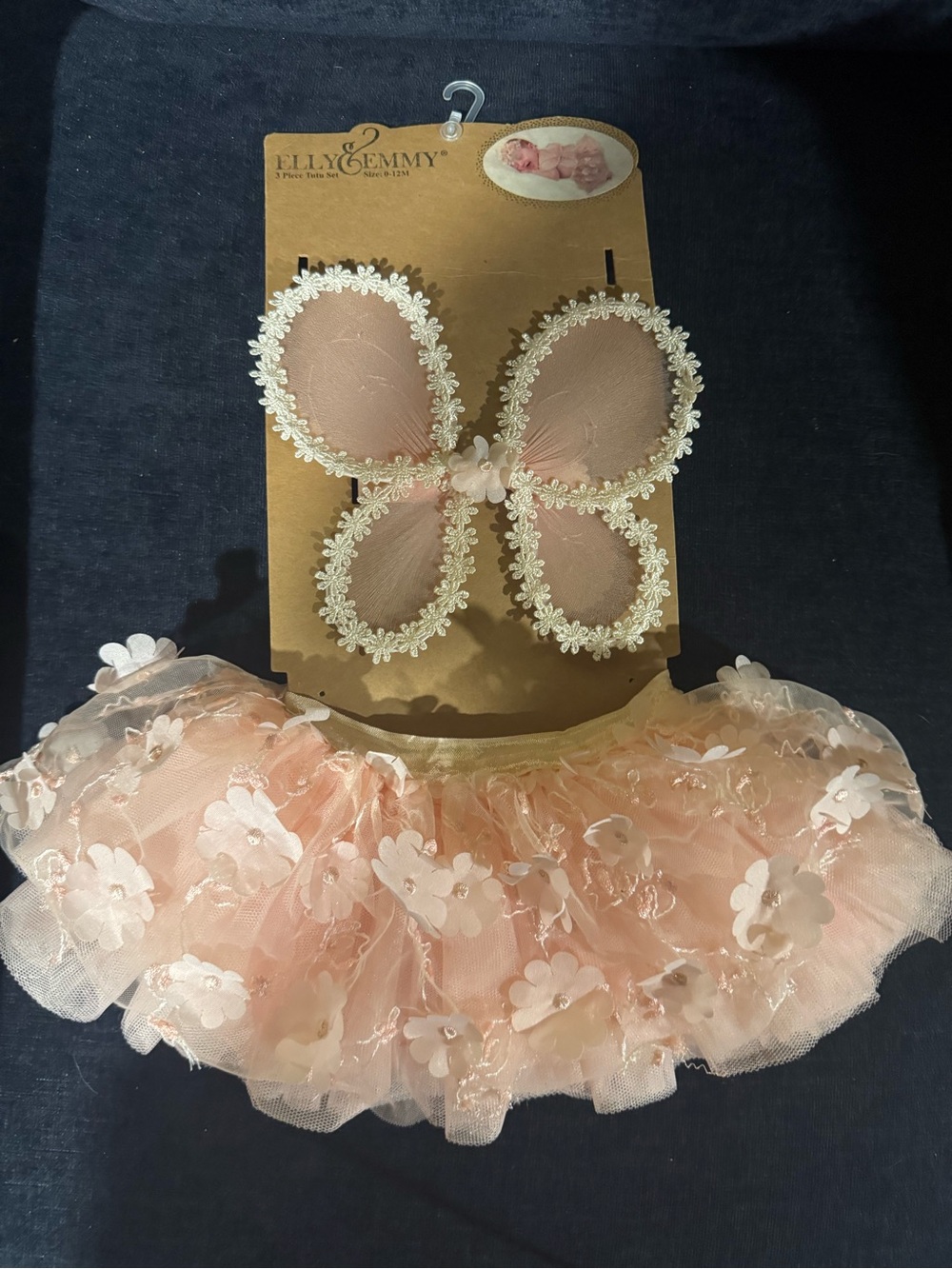 Pink Floral Tutu Dress with Wings for infants